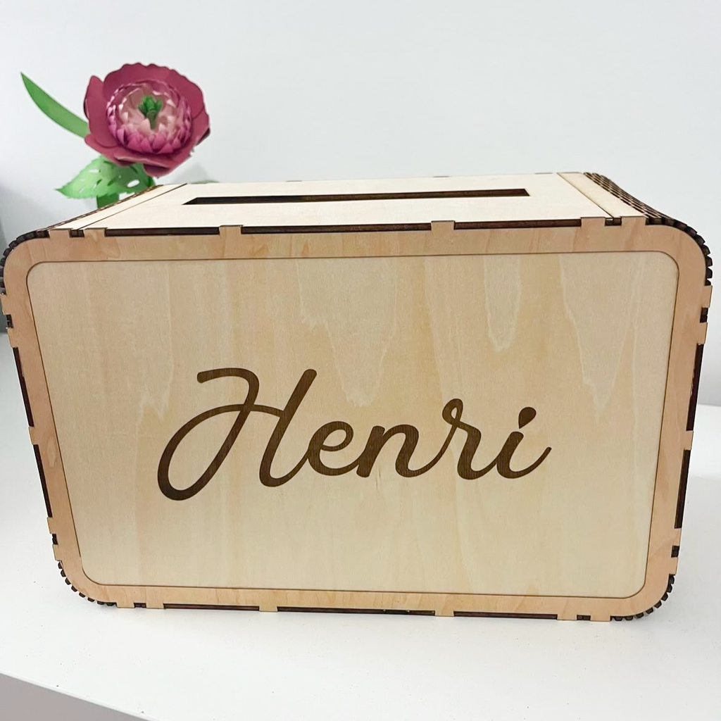 Houten kaartenbox